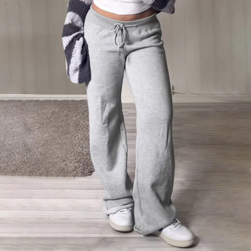 Joggers Sweatpants Lace-up Straight Pants Bottoms