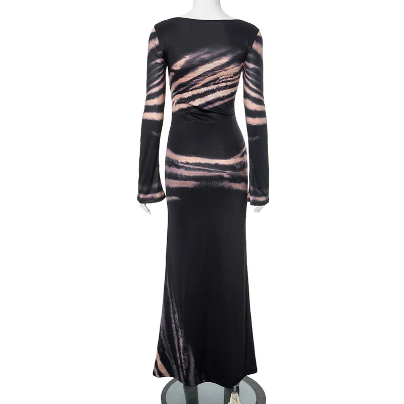 Twill Wait Hollow Out Skeleton Package Hip Skintight -Wait Dress