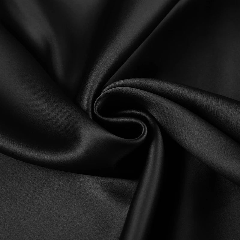 Patchwork Mesh Satin Dress See Through Slim Slash Neck Sleeveless Maxi