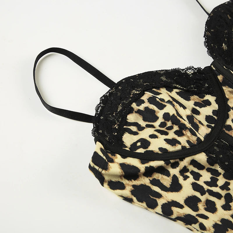 Leopard Lace Slim Top