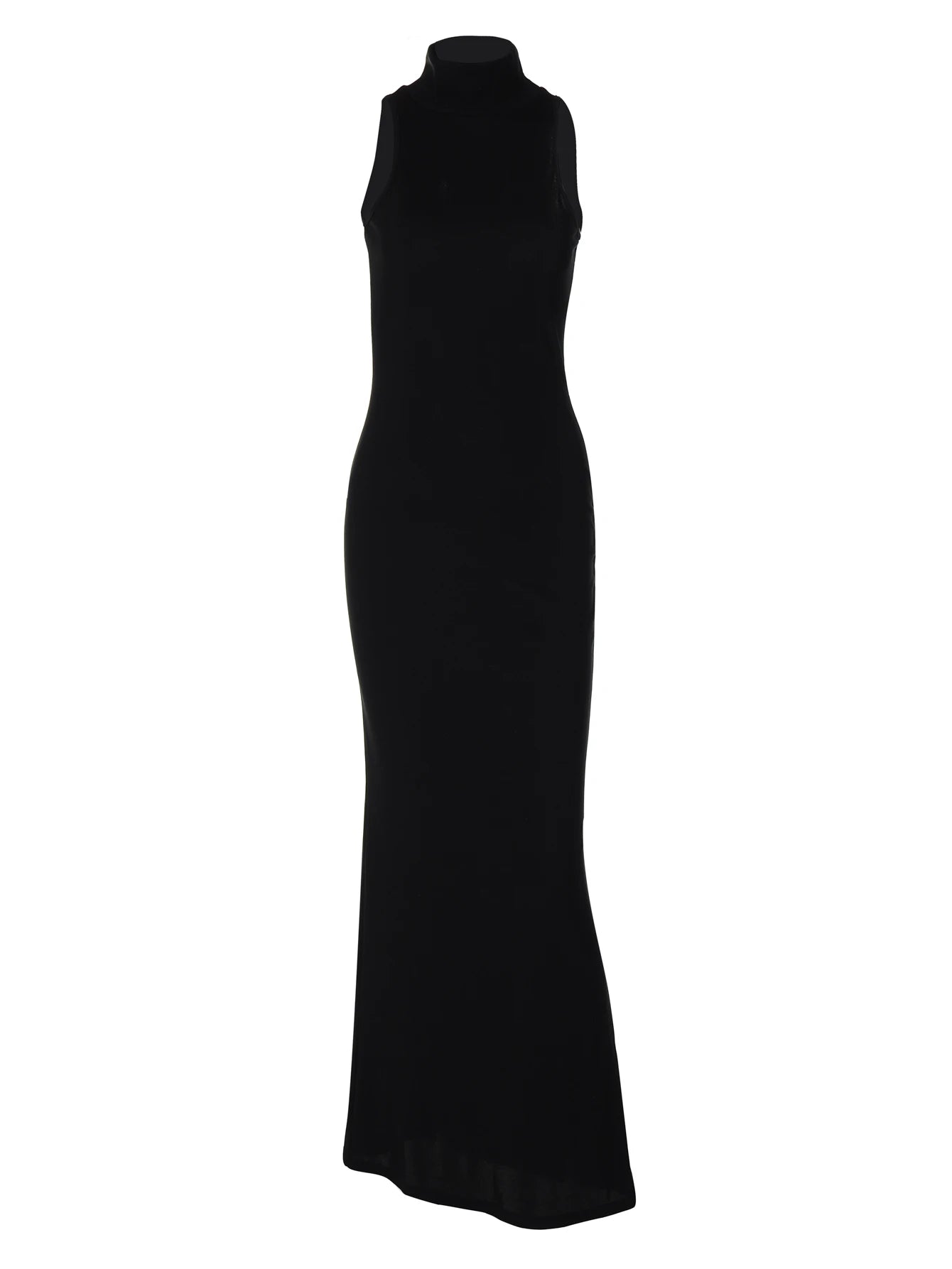 Black Turtleneck Maxi Bodycon Dress