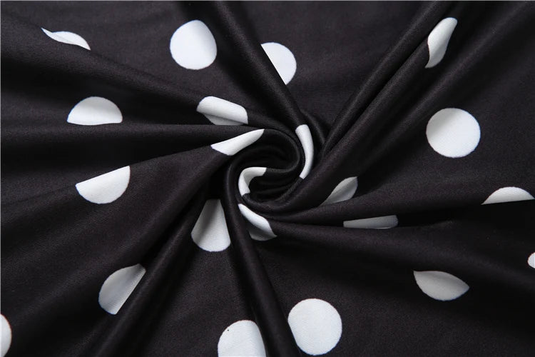 Black Backless Polka Dot Ruched Bodycon Midi Dress