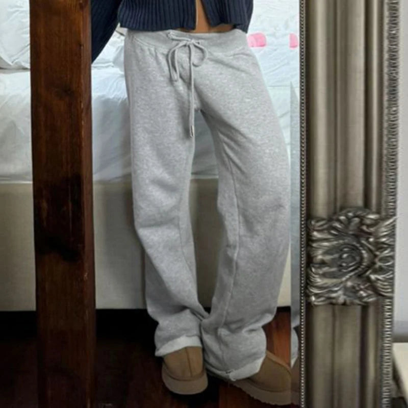 Joggers Sweatpants Lace-up Straight Pants Bottoms