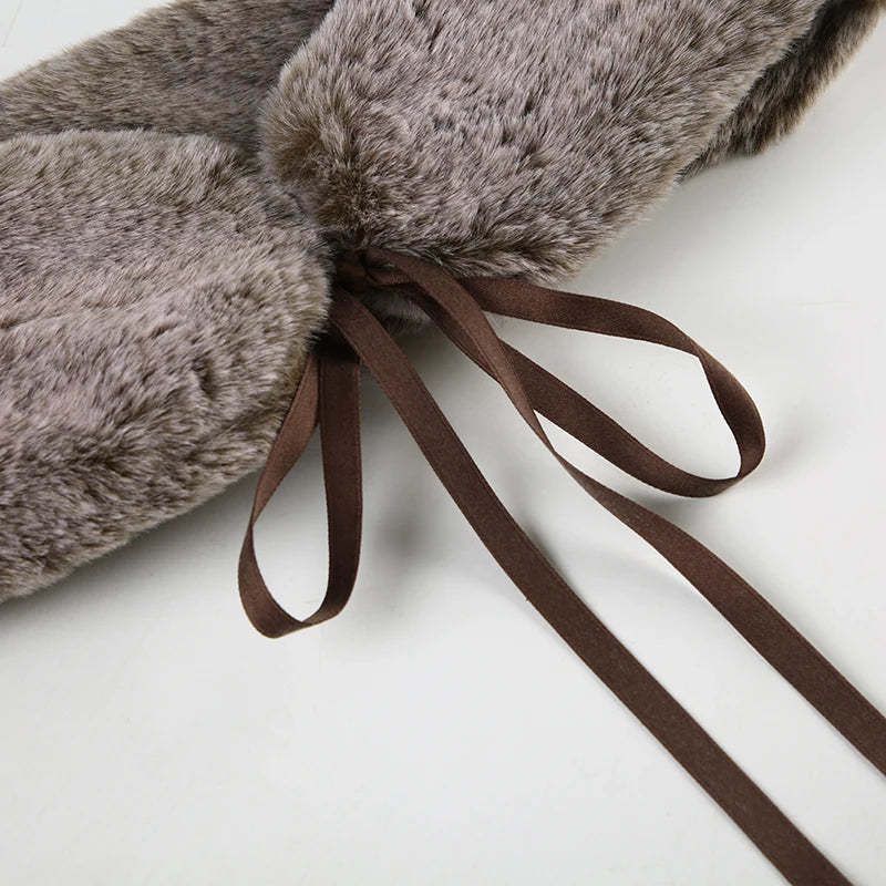 Low Waisted Mini Leather Shorts Furry Belts Waist Bottoms
