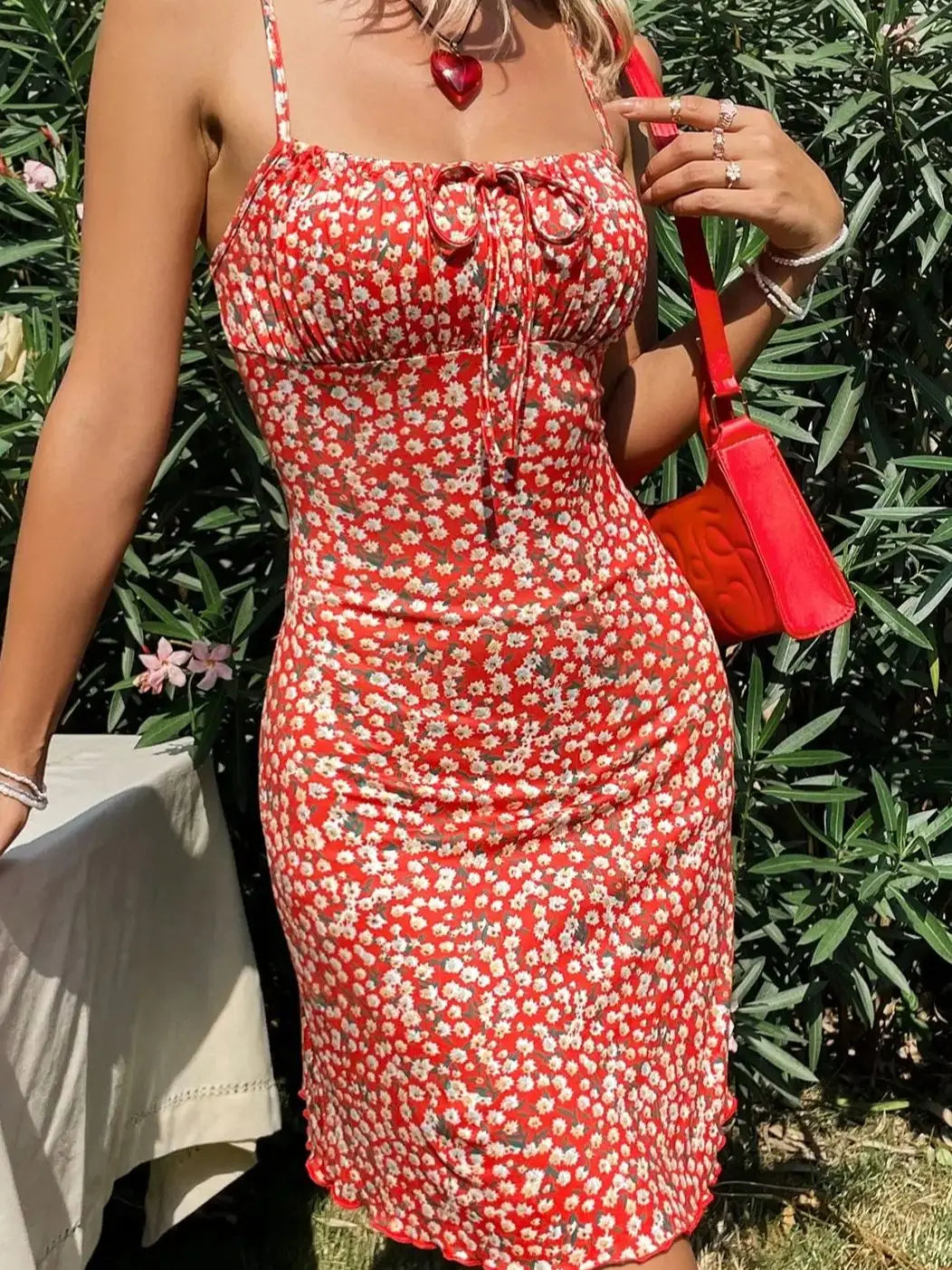 Red Floral Mini Dress