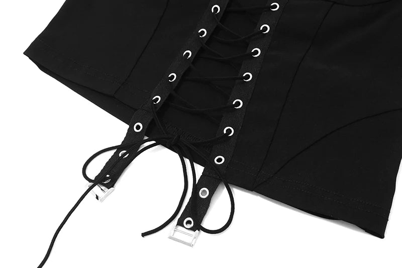 Wrap Chest Vest Applique Sleeveless Bandage Tube Top Crop Top Irregular Vest