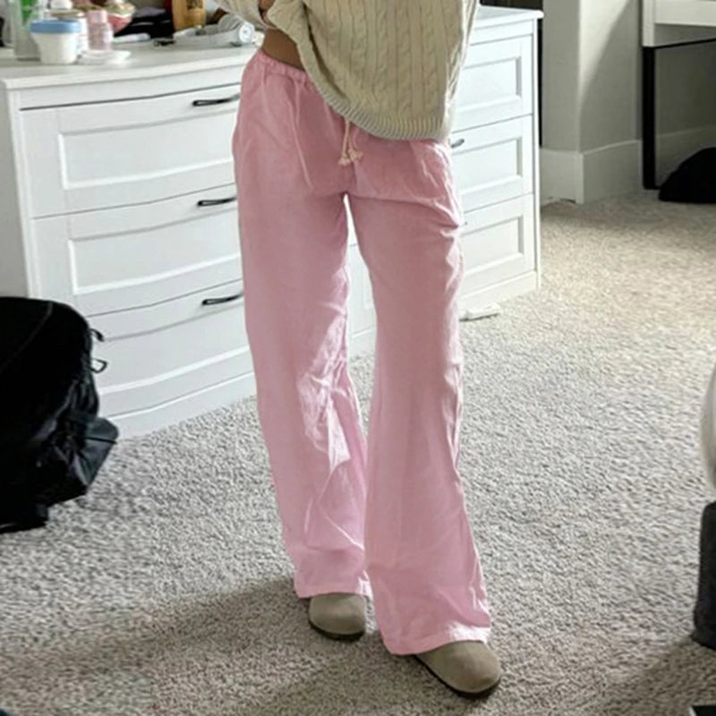 Loose Sweatpants Joggers Pink Trousers Retro Pants