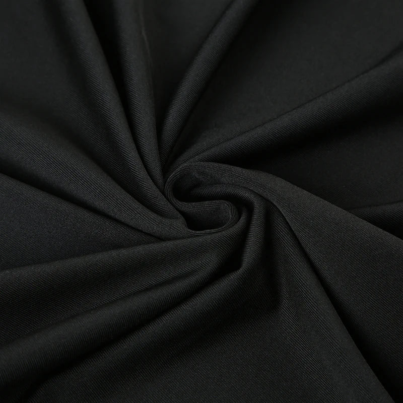 Sleeveless Black Dress Hollow Out Lace Up
