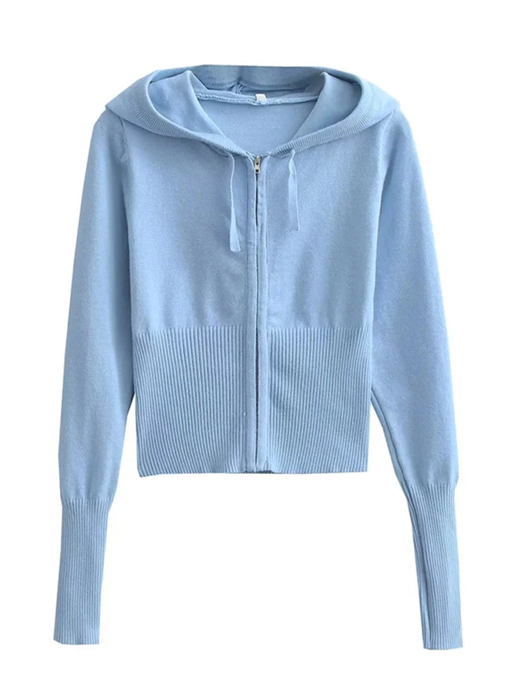 Knit 2 Piece-Set Trousers Hoodie Tracksuit Crop top Knit And Pants Sets Trousers