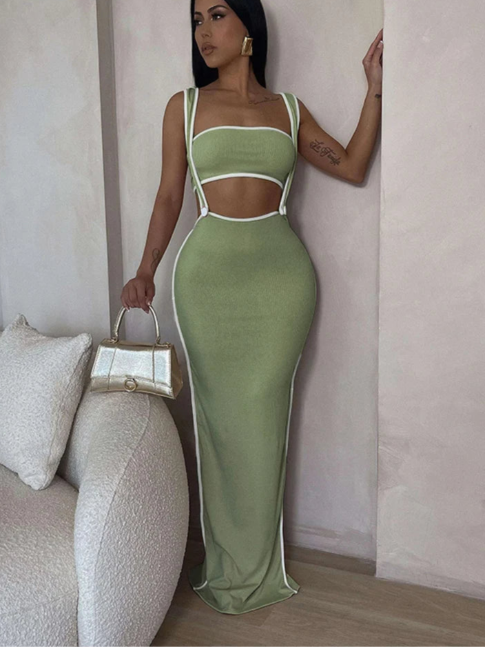 Slim Sleeveless Two Piece Set
