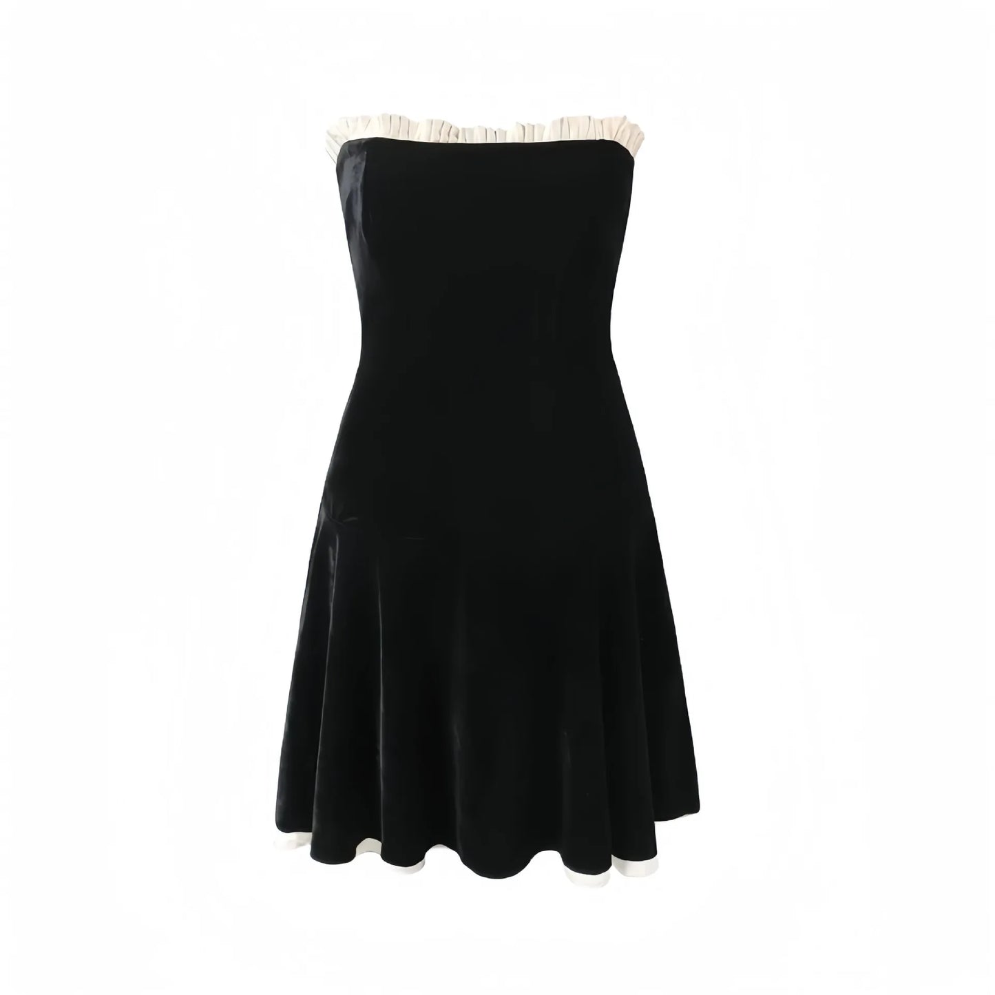 Black Strapless Christmas Dress A Line Velvet Dress Mini and Beautiful s Dress