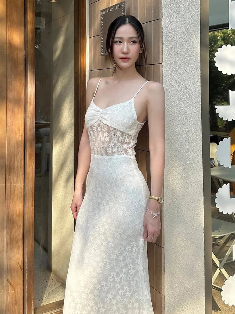 Jacquard Dress Thin Sleeveless Backless Low-Neck Slim