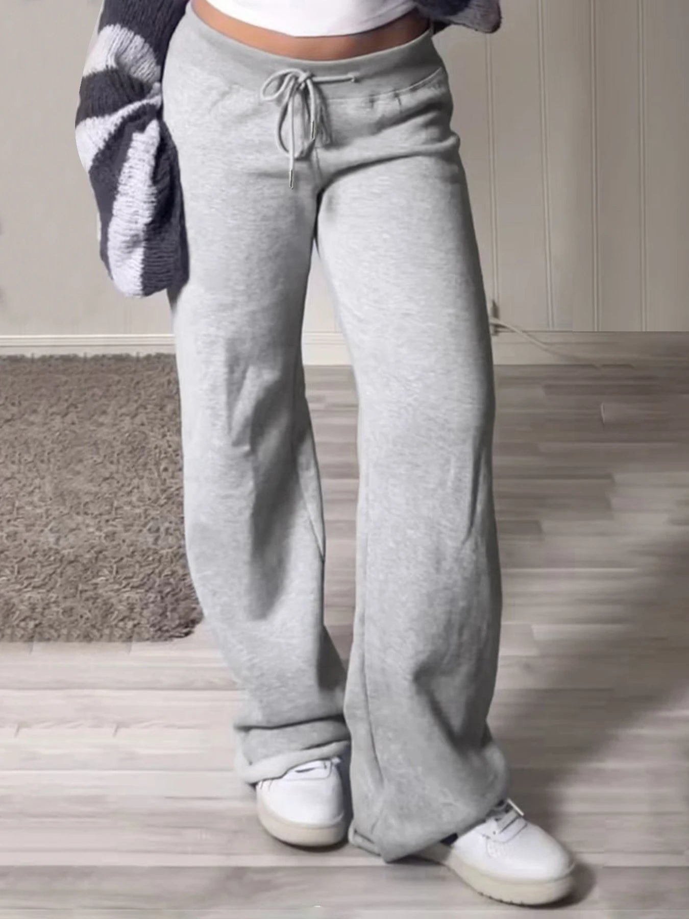 Joggers Sweatpants Lace-up Straight Pants Bottoms