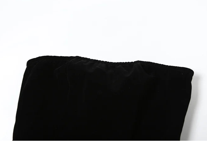 Puffy Dress Irregular Velvet Patchwork Strapless Banquet Bodycon