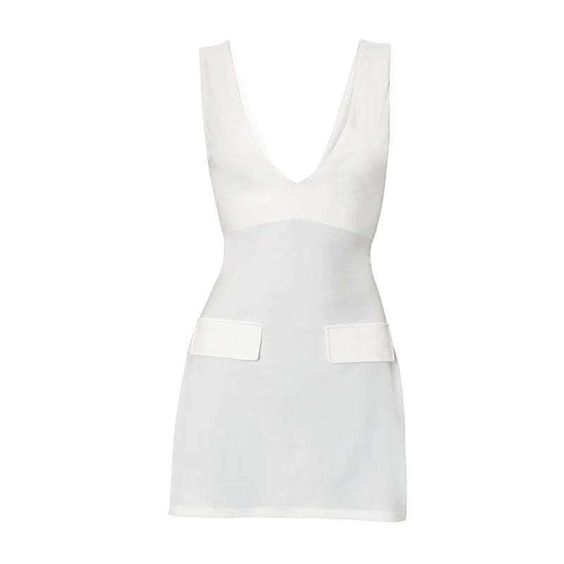 White Backless Mini Dress