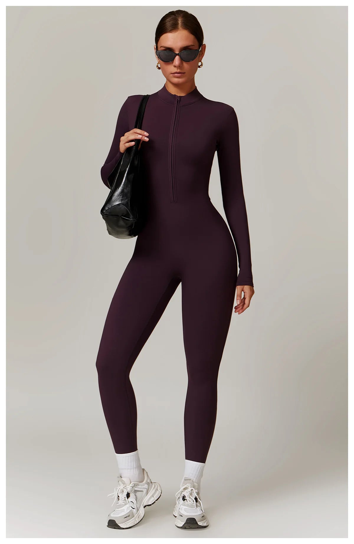 Zipper Yoga Rompers Long Sleeved One-piece Sports Gym Jumpsuits Workout High-intensity Fitness Skin-tight Garment