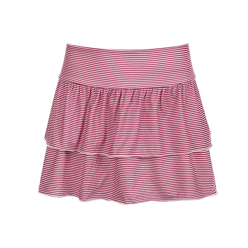Strip Mini Skirt Kawaii Bottom Low Wait Skirt