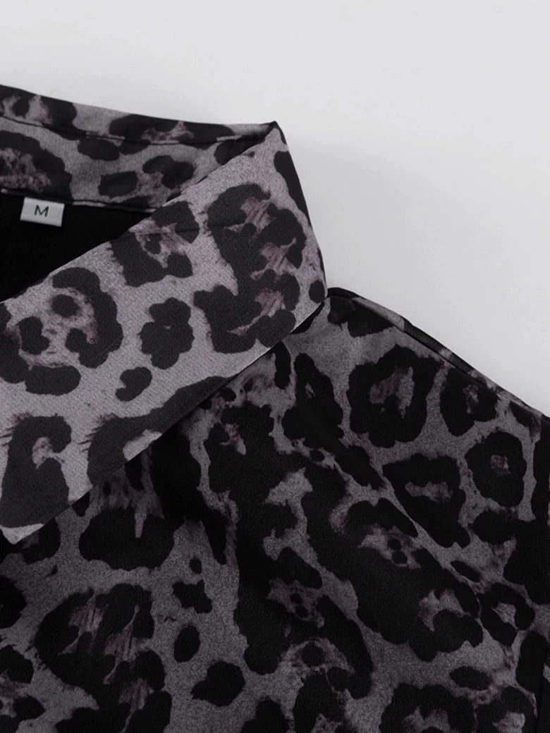Leopard Long Sleeve Mini Dress
