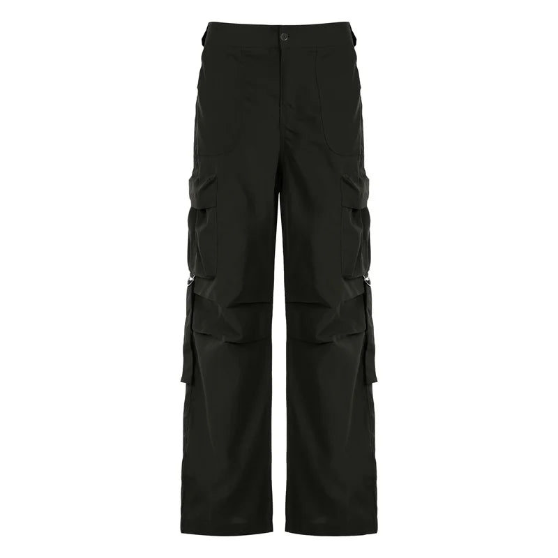 Joggers Cargo Pants Pockets Baggy Trousers Loose Grunge Paracute Trousers