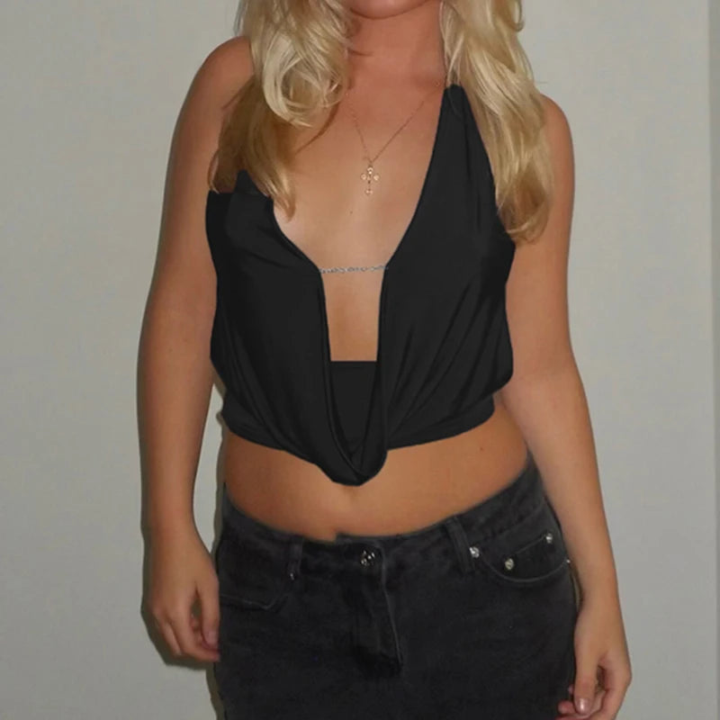 Swing Collar Tank Top Halter Backless 's