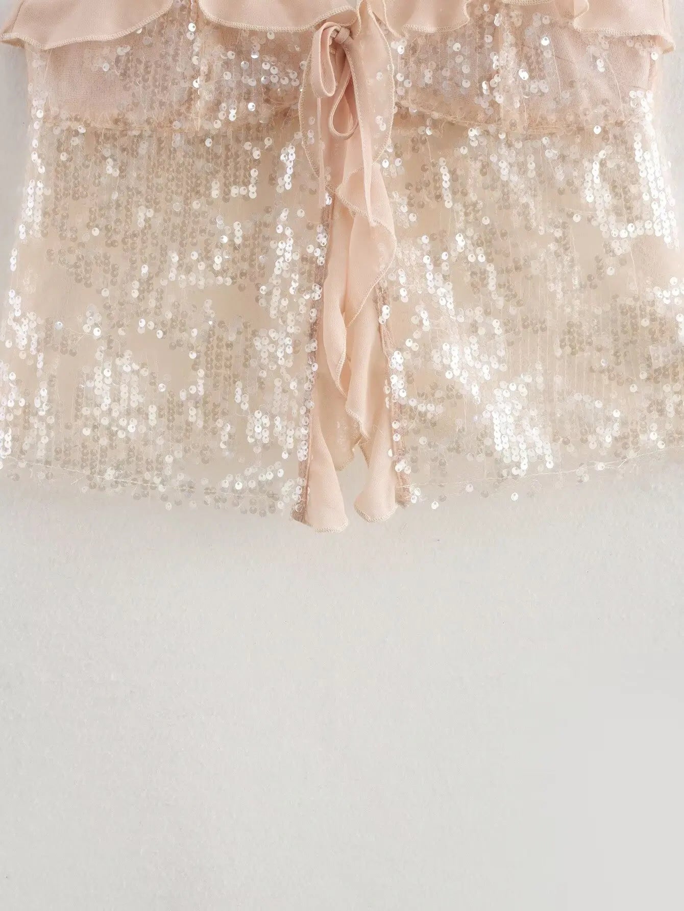 European and American and Versatile Sequined Suspender Top