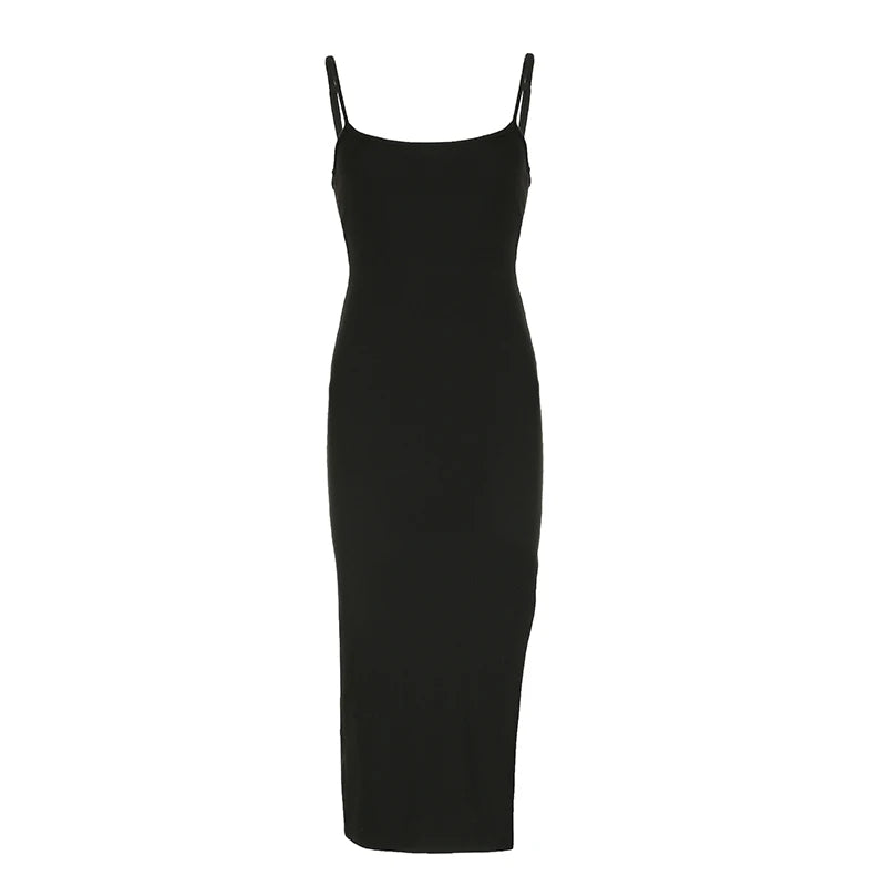 Backless Hollow Out Dress Sleeveless Long Pullovers ing Crewneck Dress