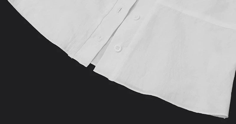 White Backless Square Neck Button Top