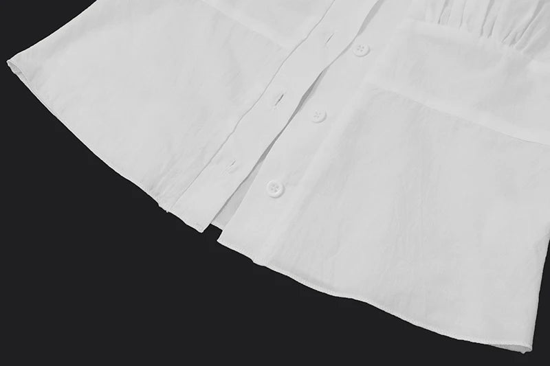 White Raglan Sleeve Button Vest