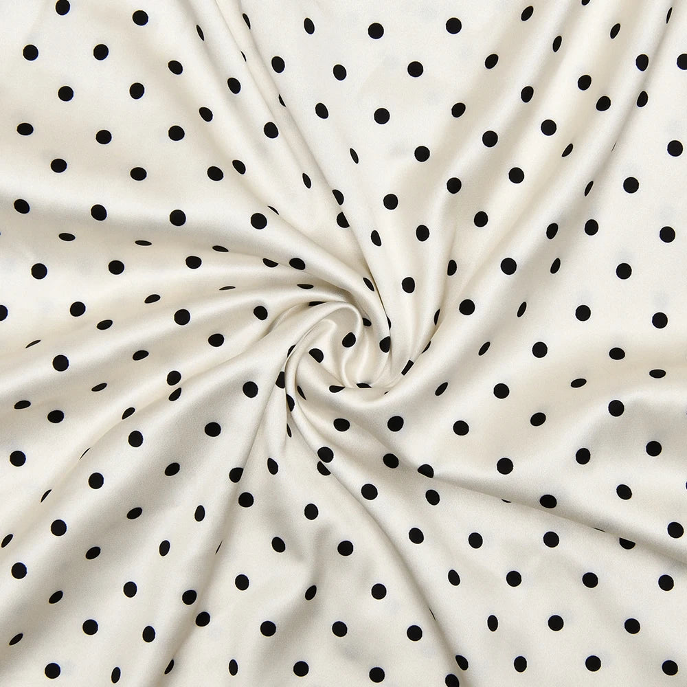 White Polka Dot Backless 3D Flower Slim Maxi Dress