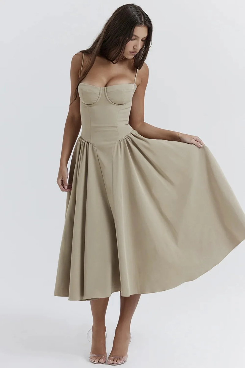 Apricot Midi Dress