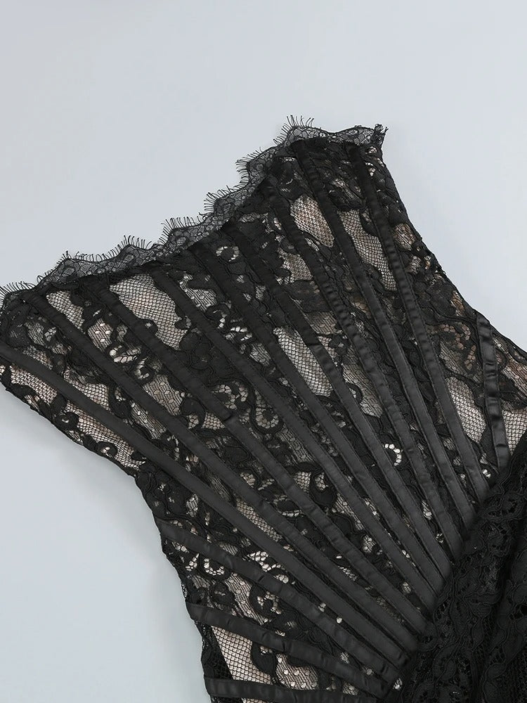 Strapless Lace Corset Mini Dress