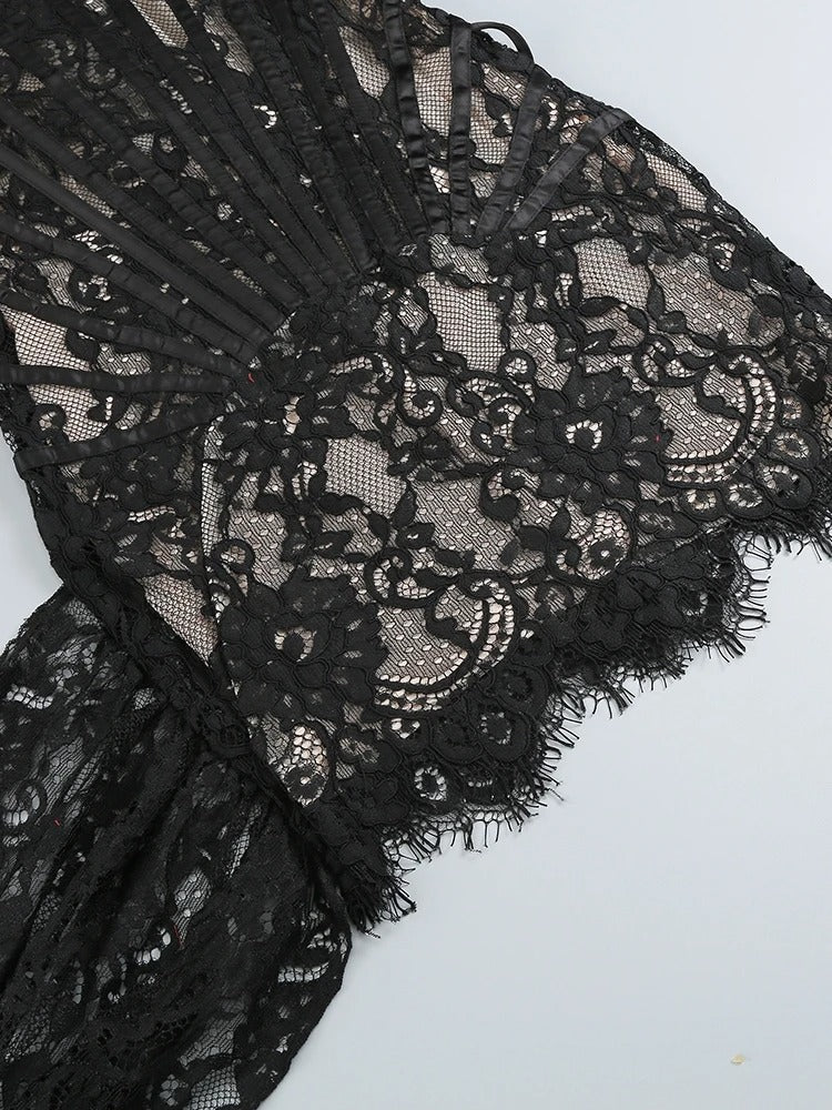Strapless Lace Corset Mini Dress