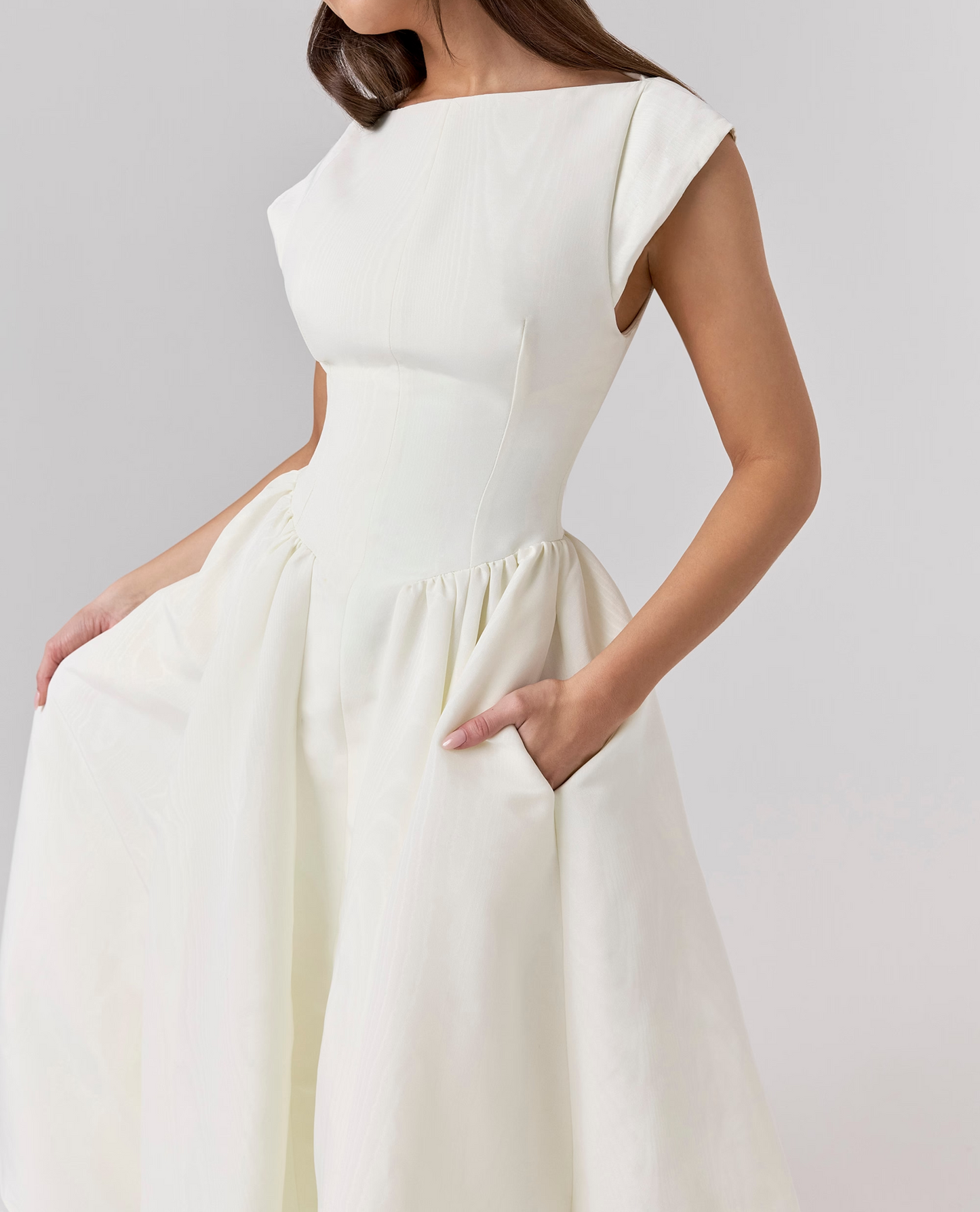 Cream Backless Midi Dress