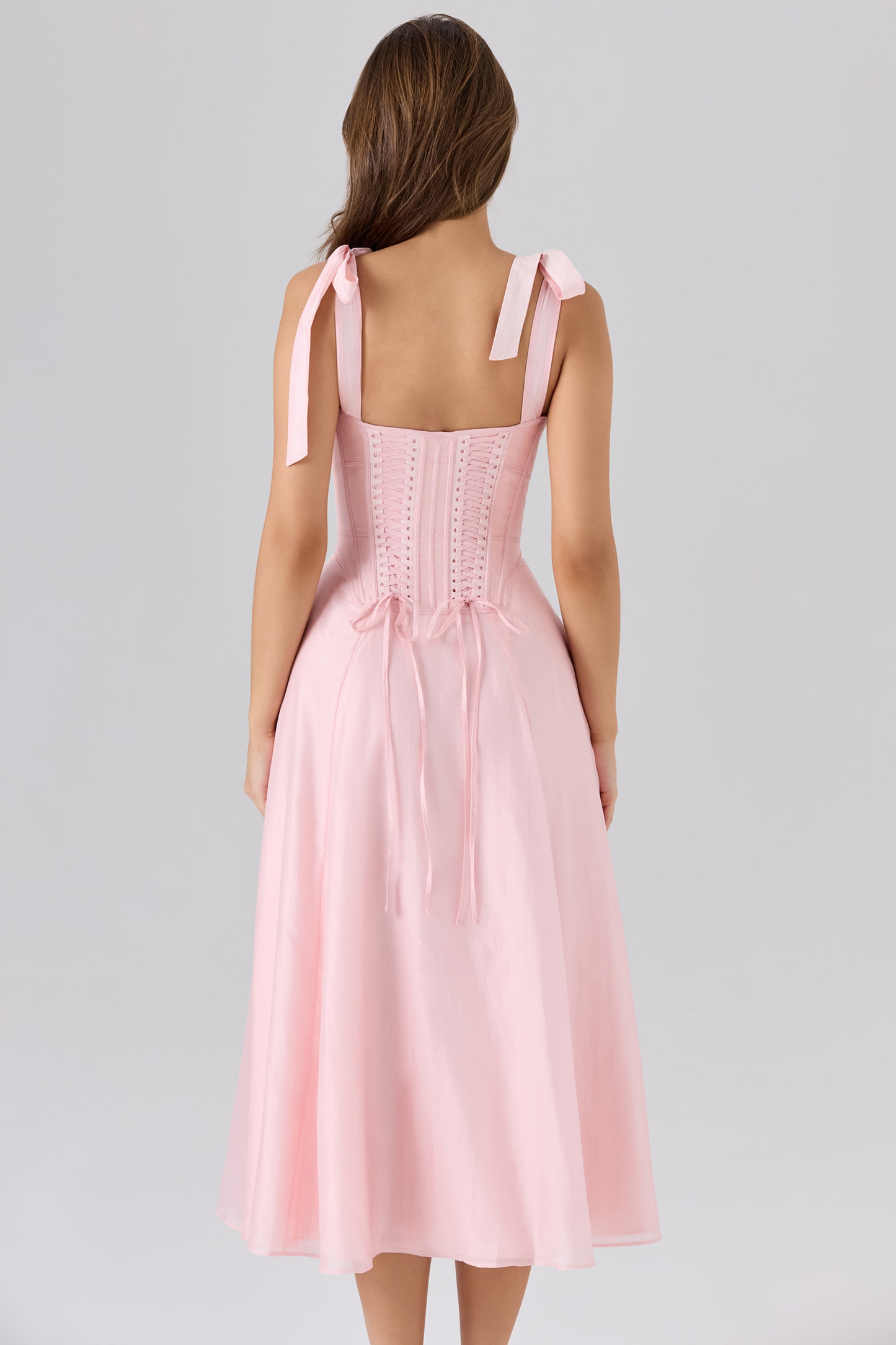 Pink Corset Midi Dress