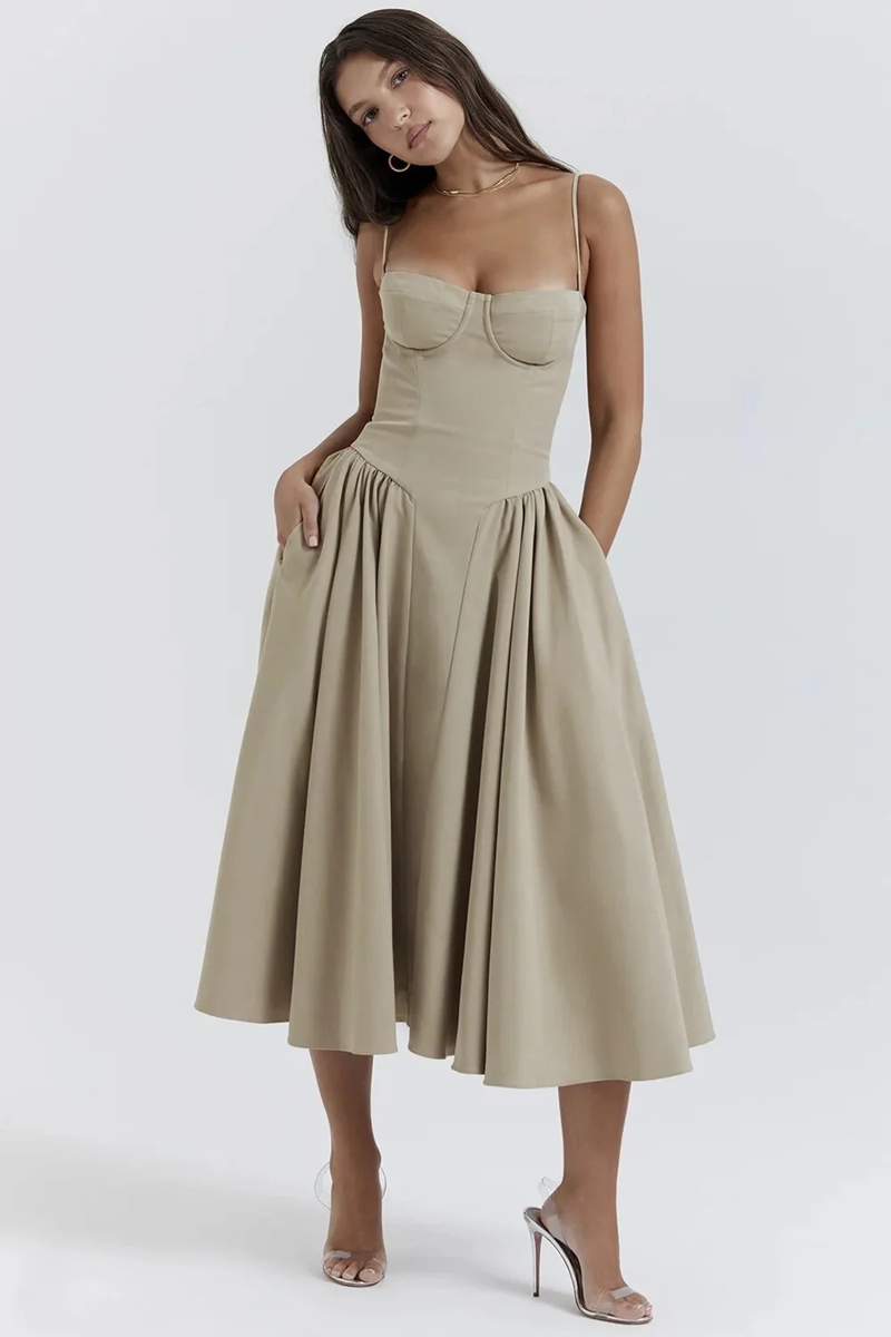 Apricot Midi Dress