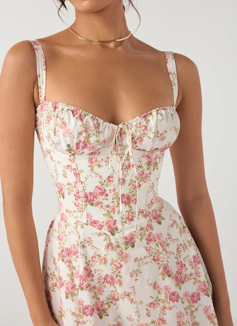 Pink Slit Midi Sundress