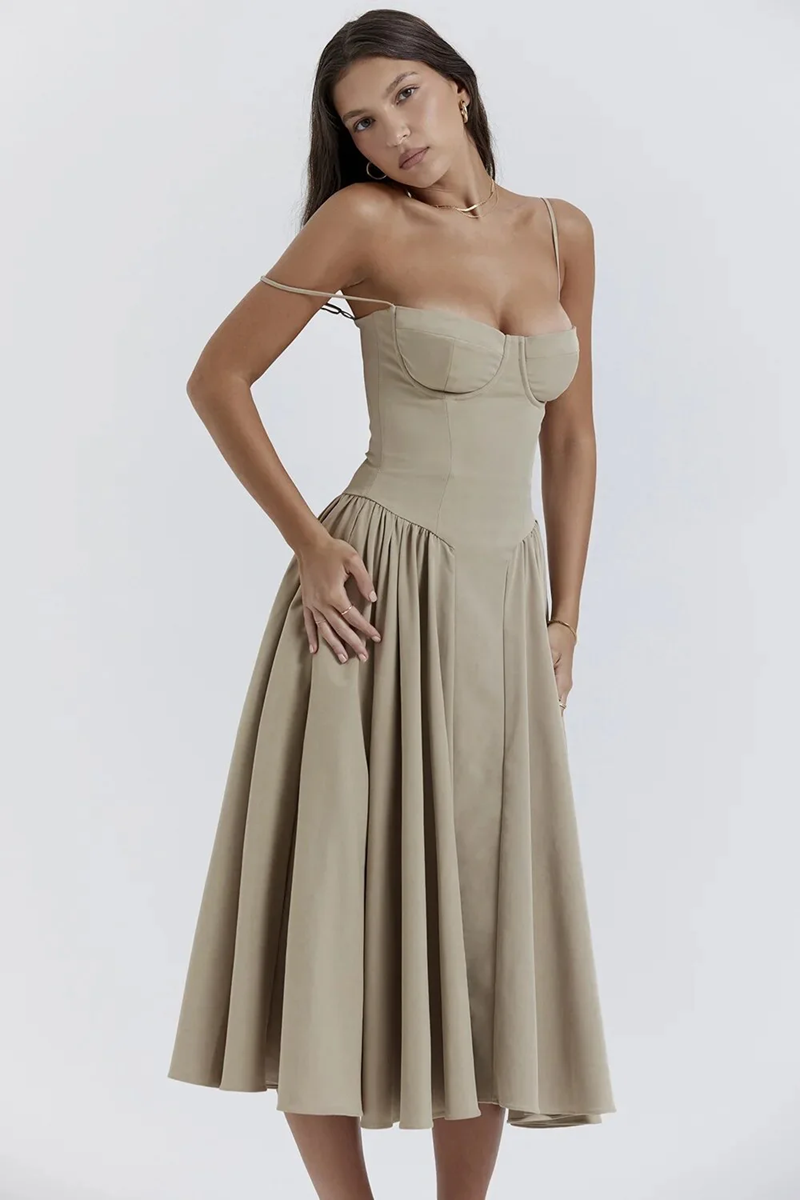 Apricot Midi Dress