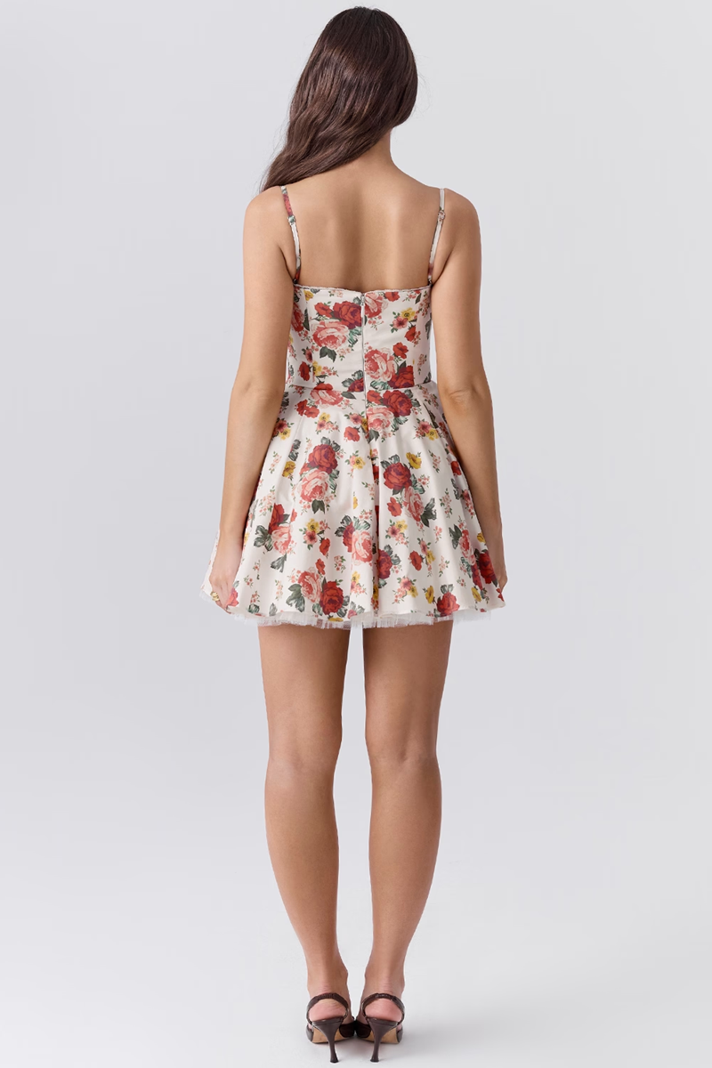 Floral Tulle A-Line Mini Dress