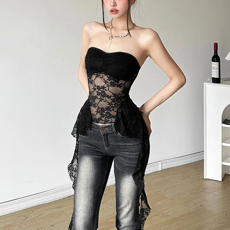 Lace Patchwork Floral Top