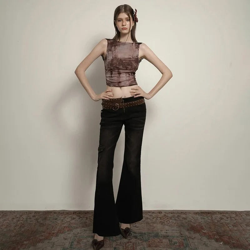 Tank Top Lace Shoulder Straps Stretch Street Vest