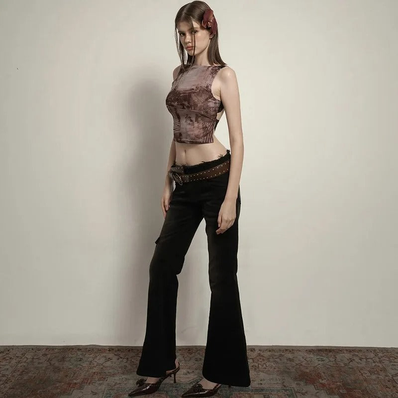 Tank Top Lace Shoulder Straps Stretch Street Vest