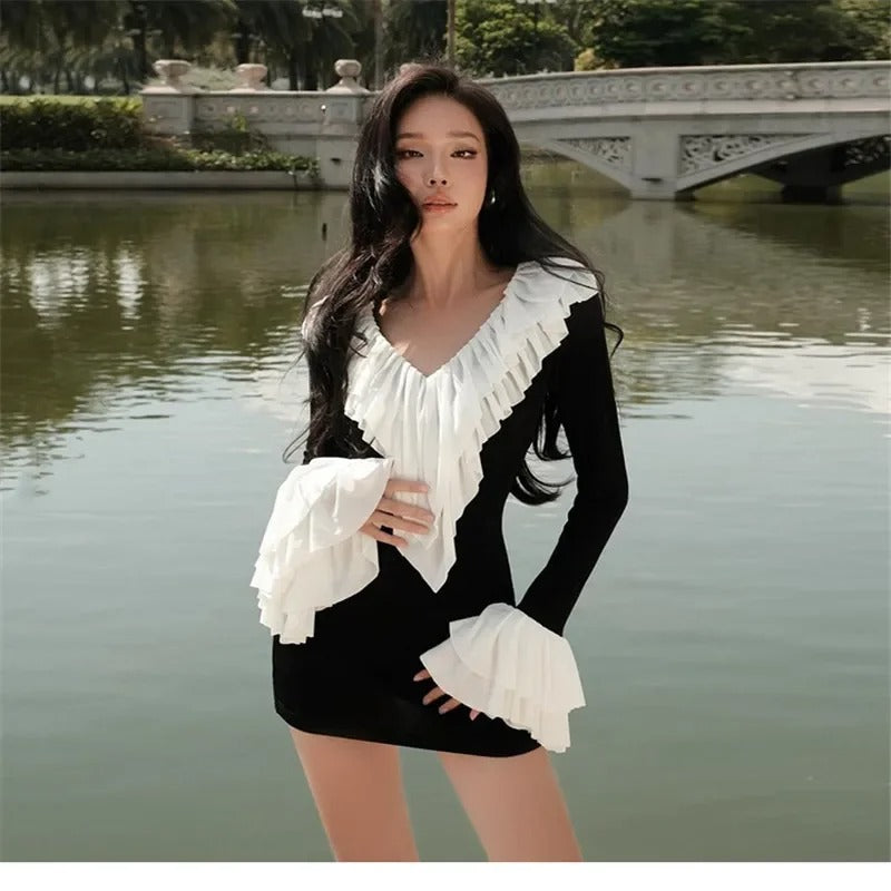 Patchwork Mini Bodycon Dress