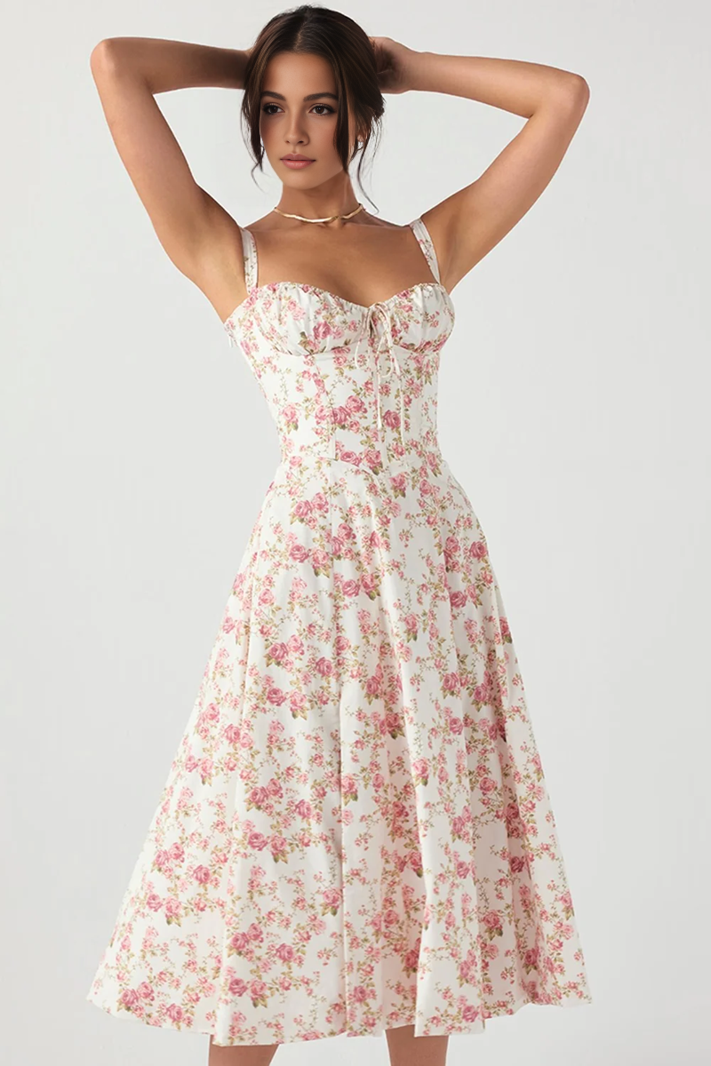 Pink Slit Midi Sundress