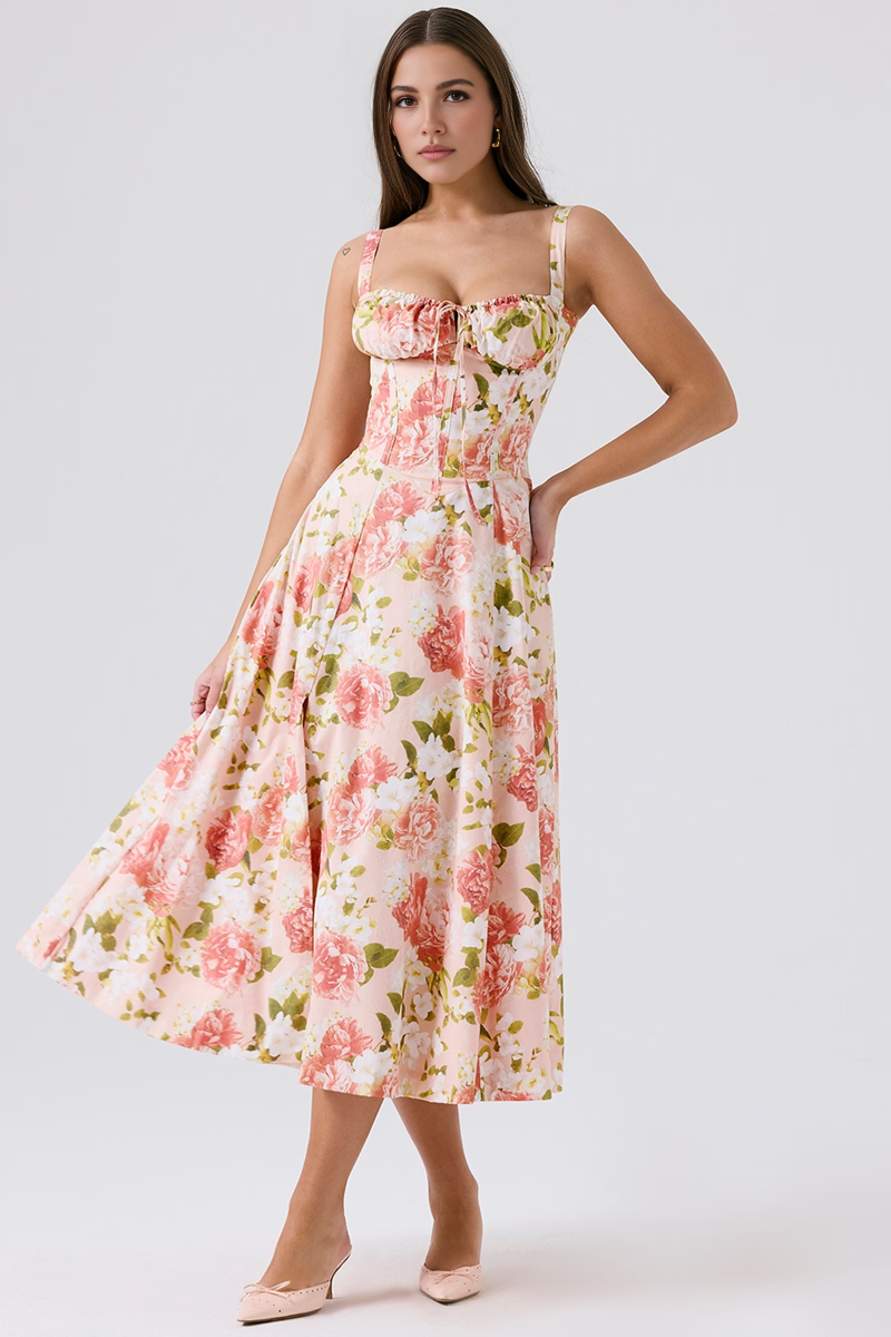 Peony Slit Midi Sundress