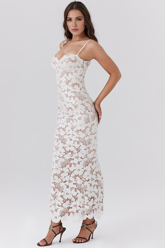 White Floral Maxi Dress