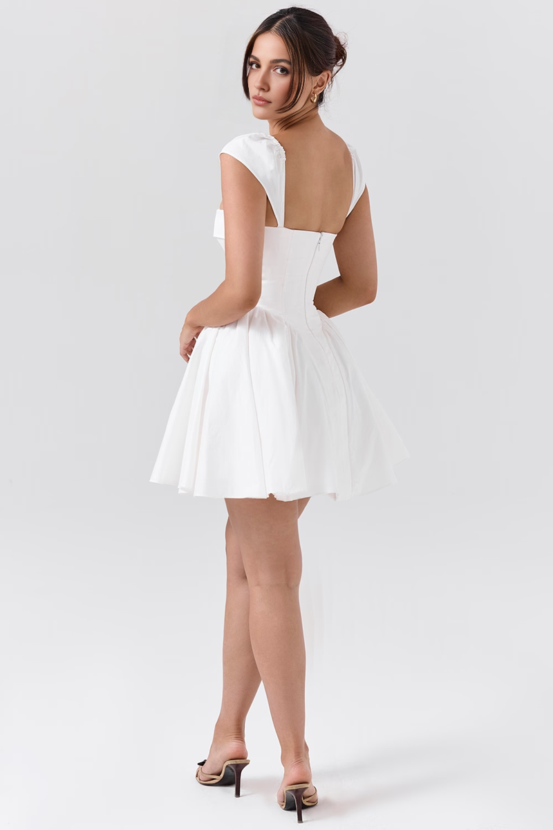 White Fit & Flare Mini Dress