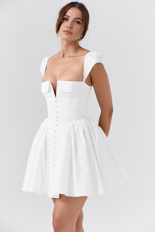 White Fit & Flare Mini Dress