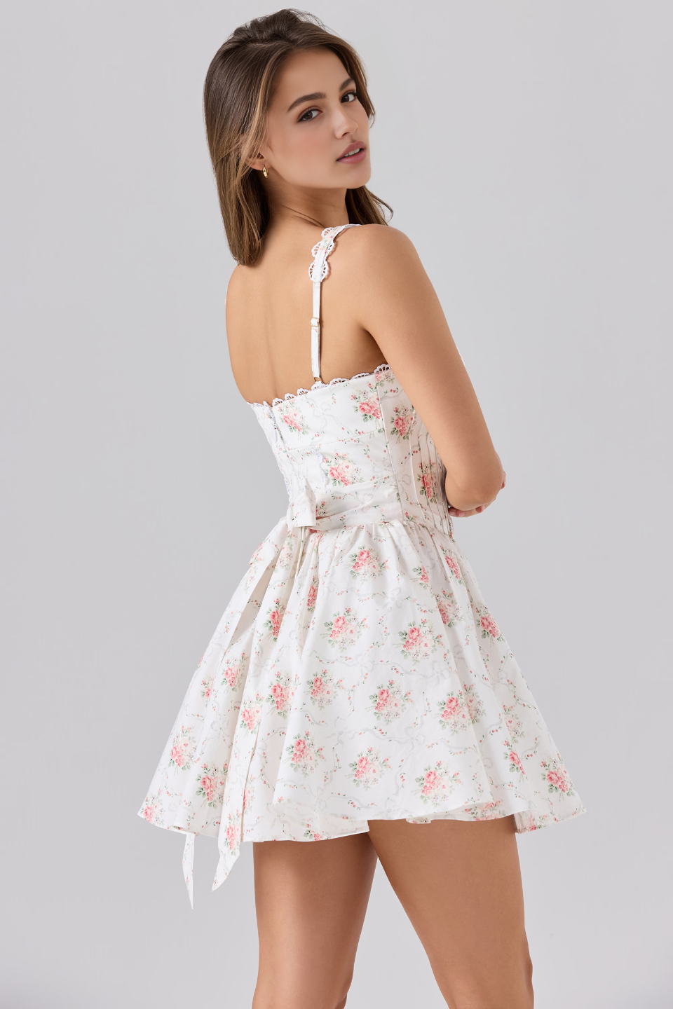 Floral A-Line High Waist Mini Dress