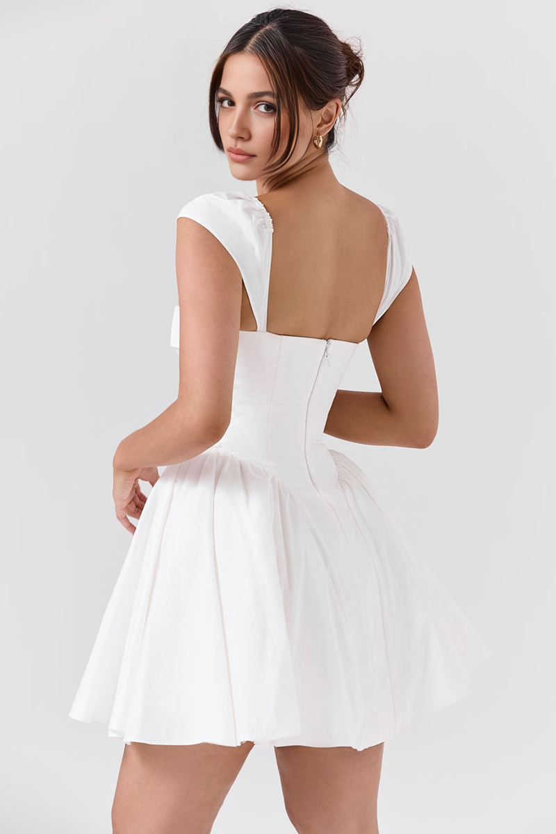 White Fit & Flare Mini Dress