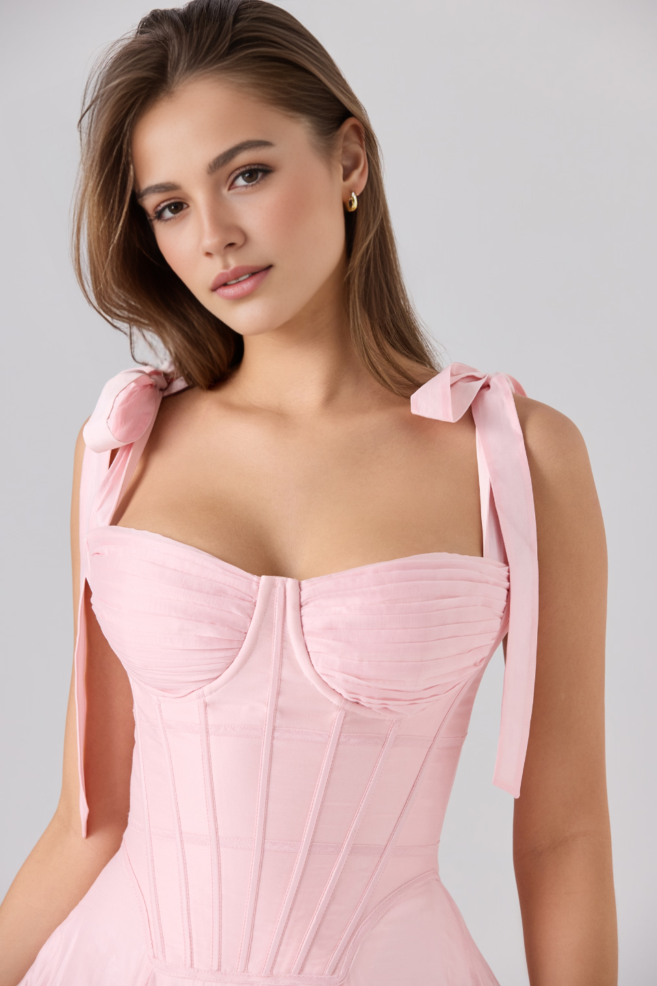 Pink Corset Midi Dress